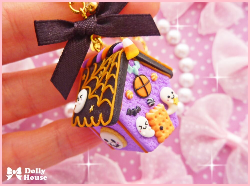 Kreepy Cute Tiny Hounted Gingerbread House Necklace by Dolly House