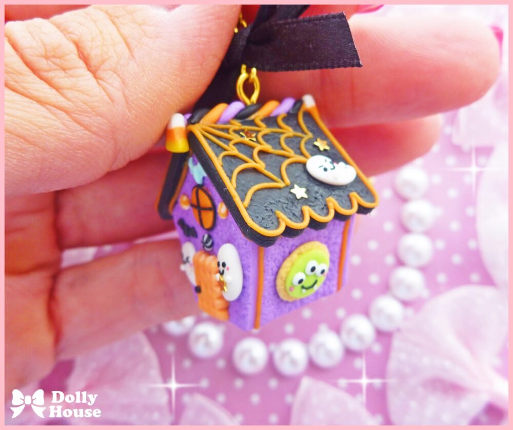 Kreepy Cute Tiny Hounted Gingerbread House Necklace by Dolly House