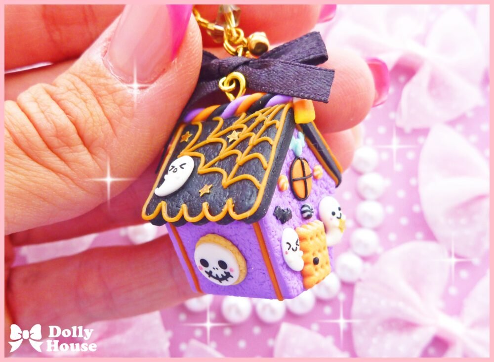Kreepy Cute Tiny Hounted Gingerbread House Necklace by Dolly House