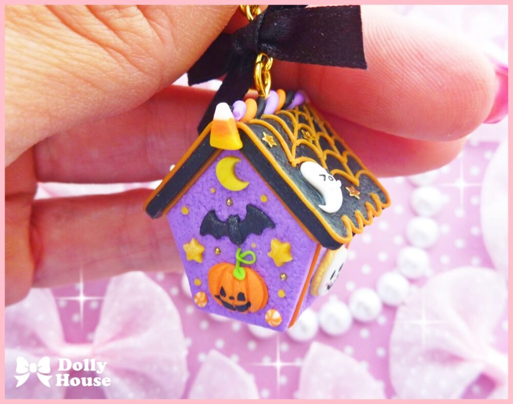 Kreepy Cute Tiny Hounted Gingerbread House Necklace by Dolly House