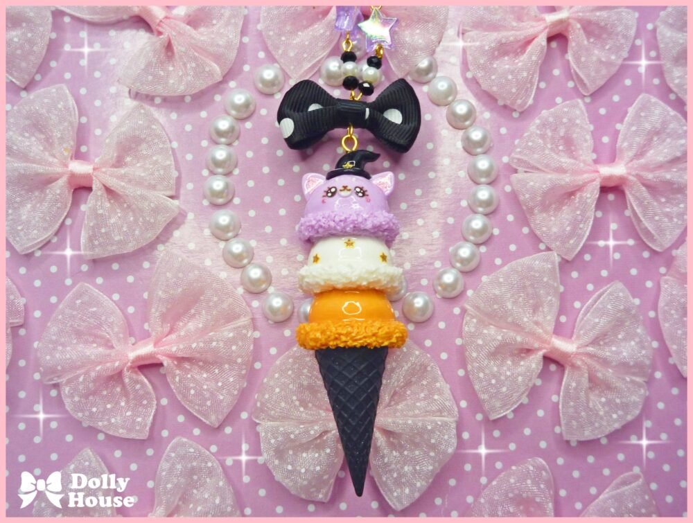 Kawaii Magical Cat Ice-Cream Necklace by Dolly House