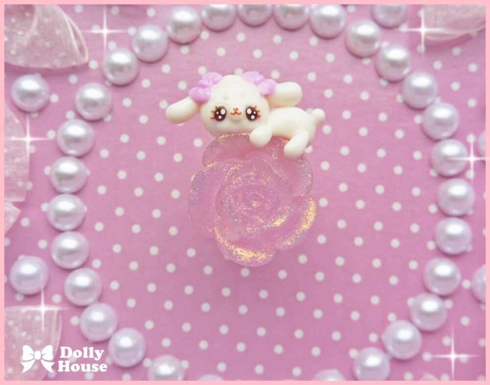 Kawaii Rose & Bunny Ring by Dolly House