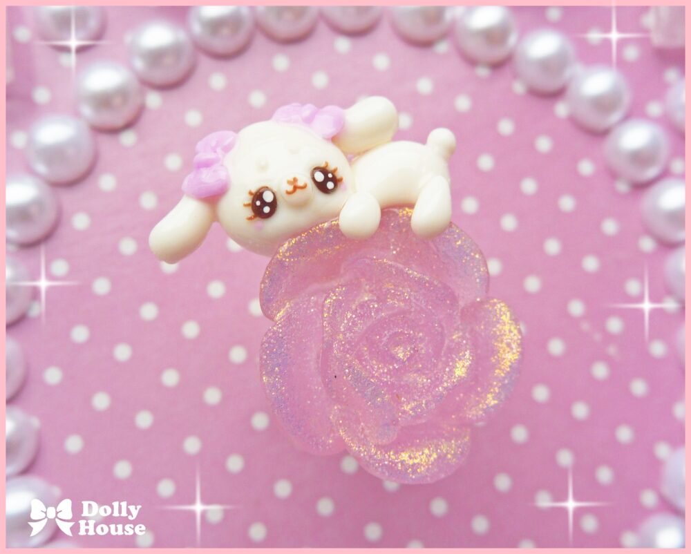 Kawaii Rose & Bunny Ring by Dolly House