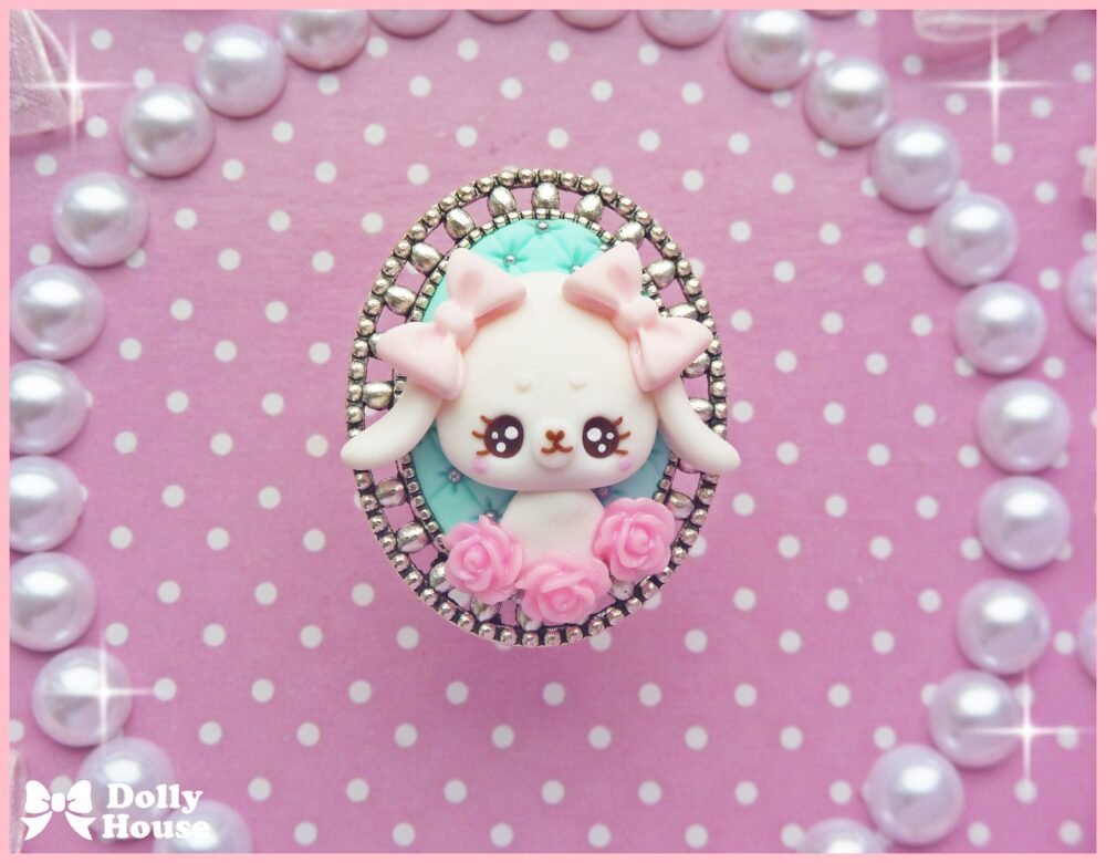 Kawaii  Bunny&Roses Ring by Dolly House III