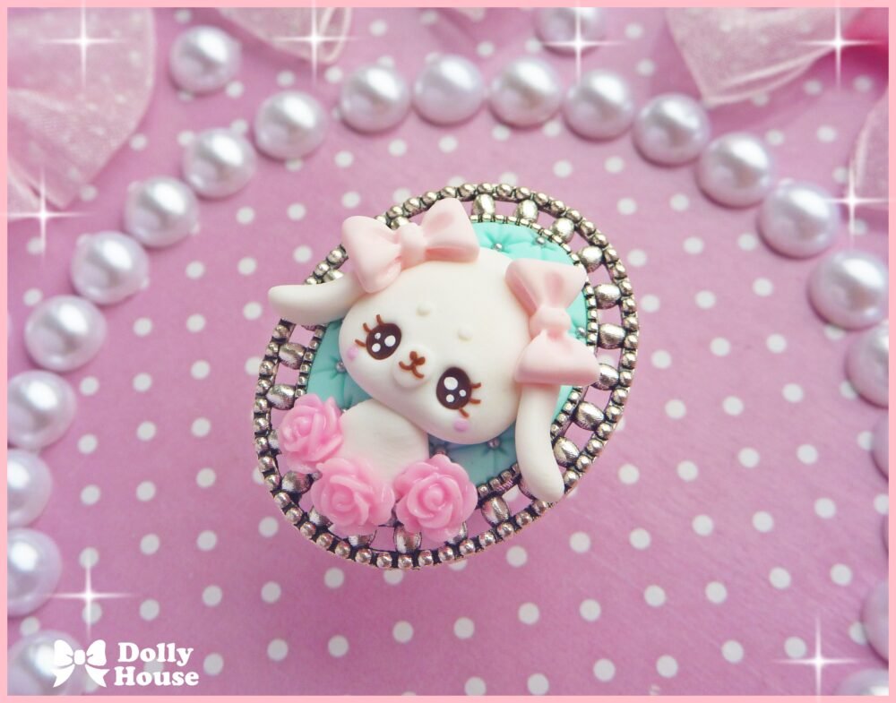 Kawaii  Bunny&Roses Ring by Dolly House III