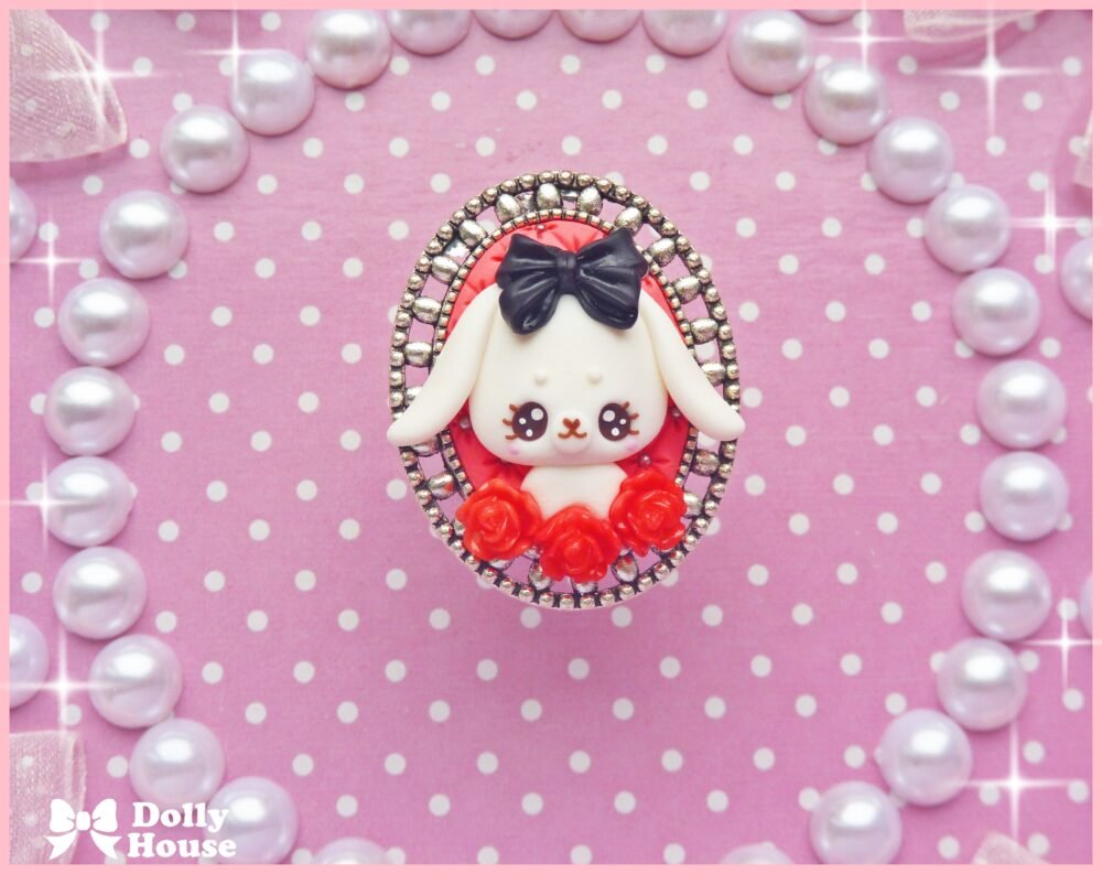 Kawaii Bunny&Roses Ring by Dolly House