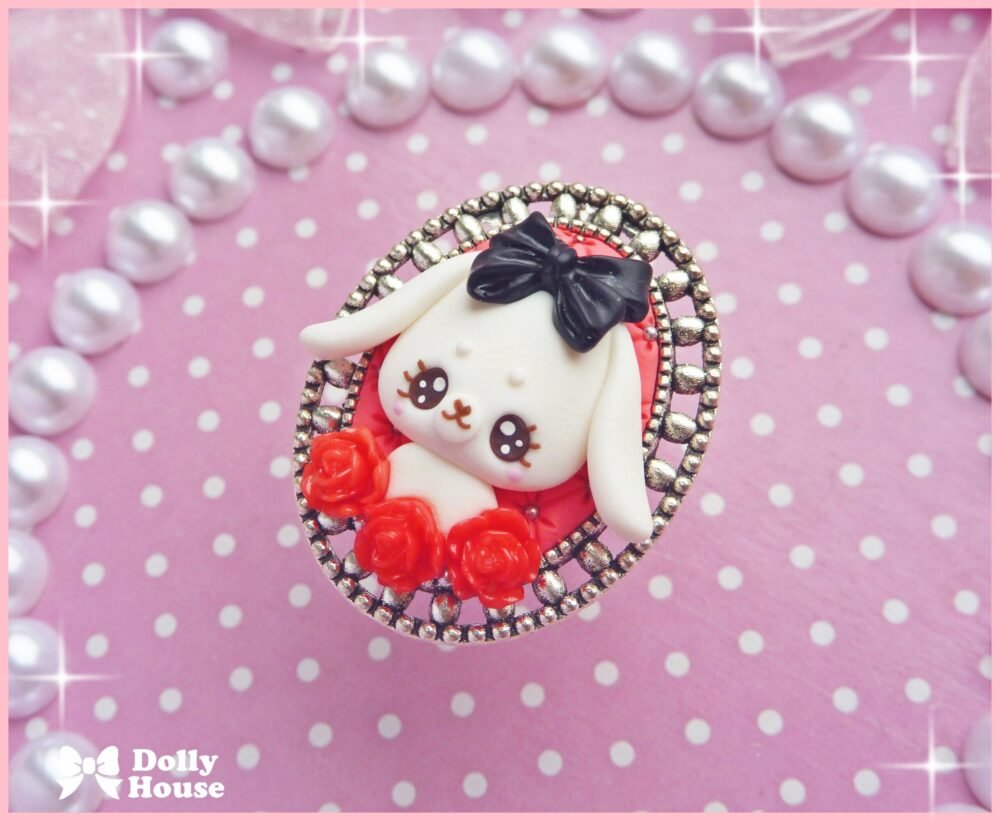 Kawaii Bunny&Roses Ring by Dolly House