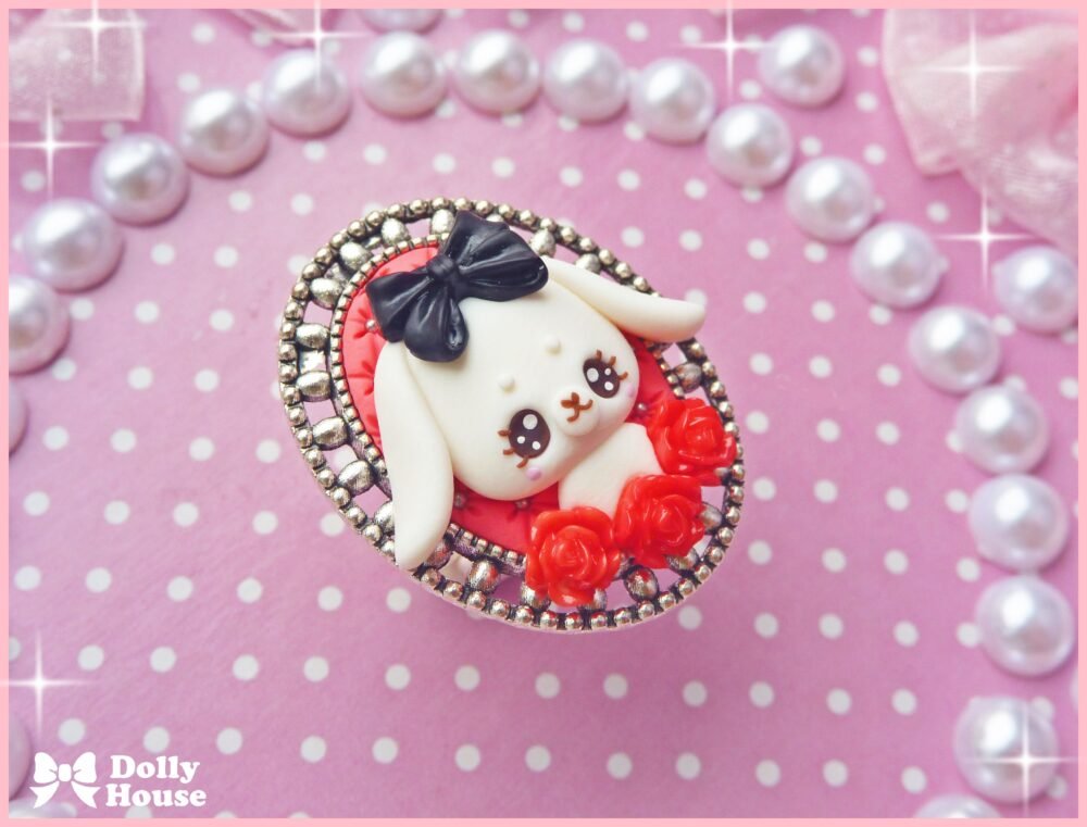 Kawaii Bunny&Roses Ring by Dolly House