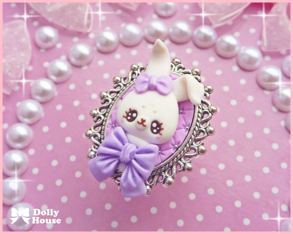 Kawaii Bunny&Ribbon Bows Ring by Dolly House