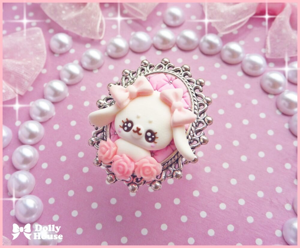 Kawaii  Bunny&Roses Ring by Dolly House I
