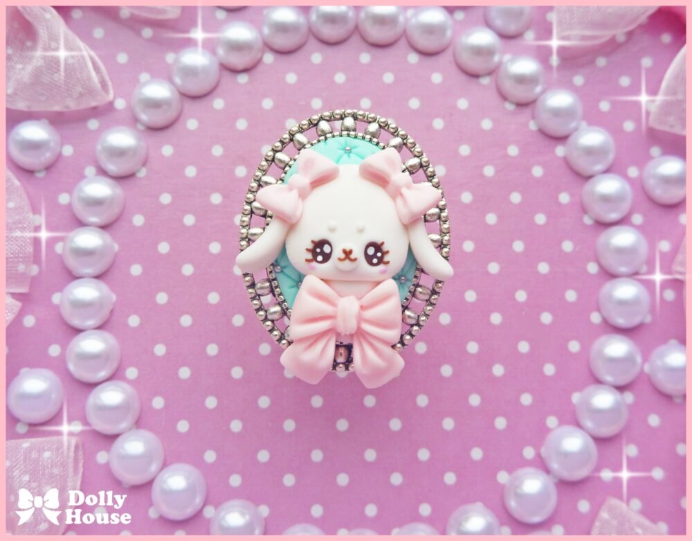 Kawaii  Bunny&Ribbon Bows Ring by Dolly House I
