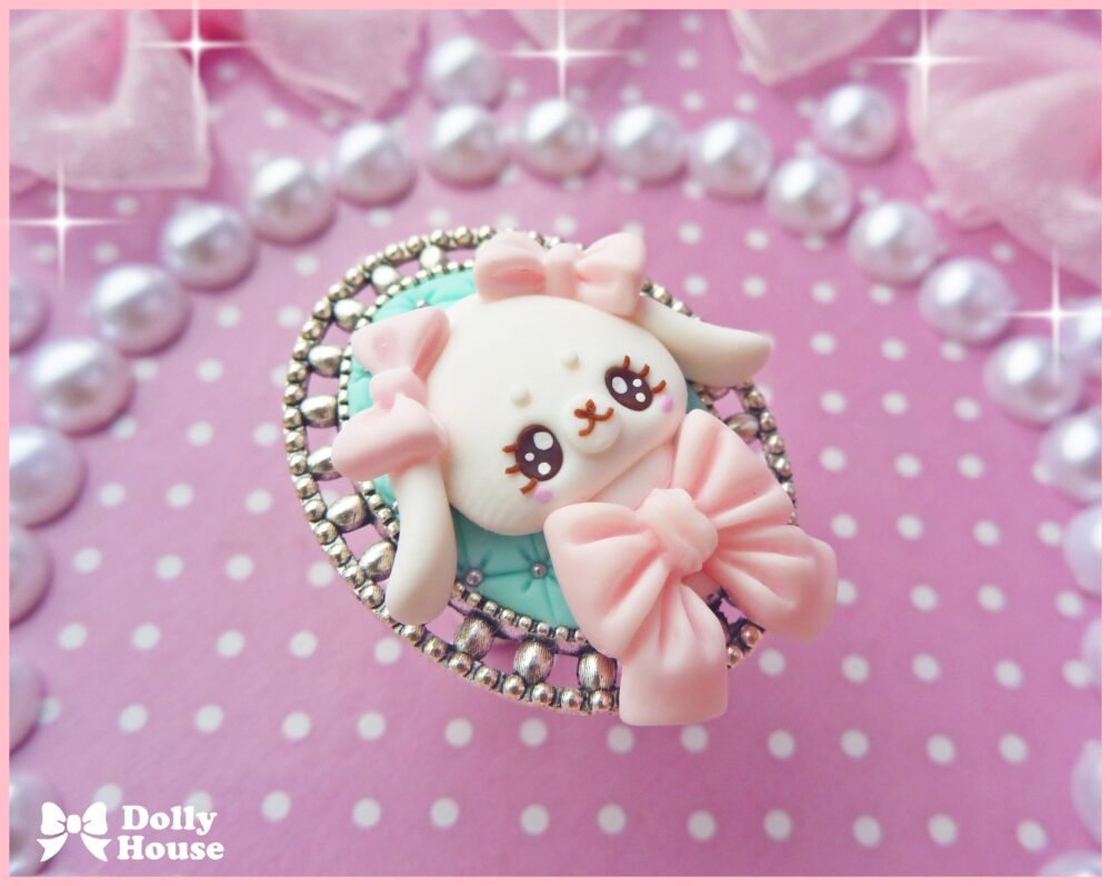 Kawaii  Bunny&Ribbon Bows Ring by Dolly House I