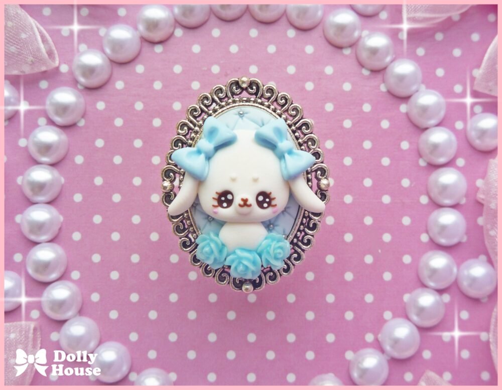 Kawaii  Bunny&Roses Ring by Dolly House II