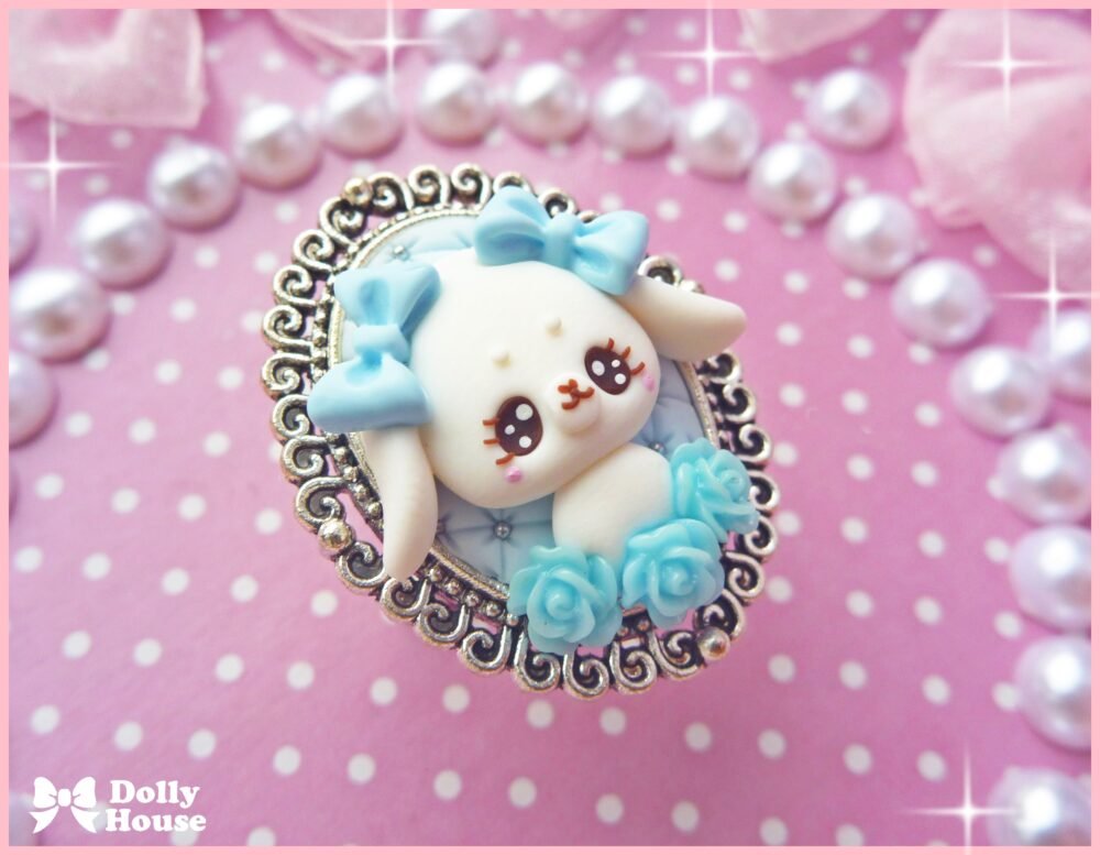 Kawaii  Bunny&Roses Ring by Dolly House II