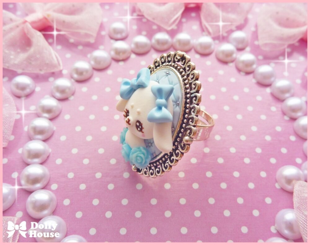 Kawaii  Bunny&Roses Ring by Dolly House II