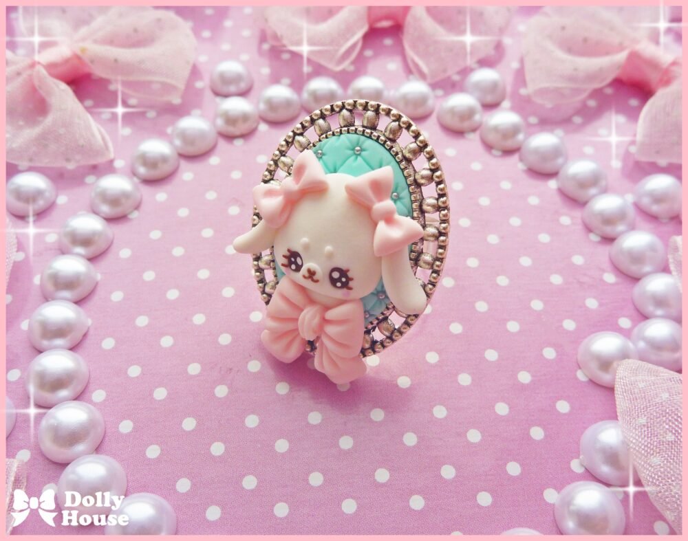 Kawaii  Bunny&Ribbon Bows Ring by Dolly House I