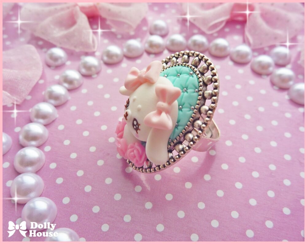 Kawaii  Bunny&Roses Ring by Dolly House III