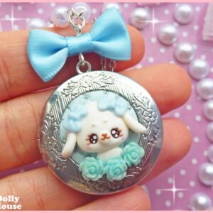 Kawaii Bunny&Roses Amulet Necklace to Open for Photos by Dolly House