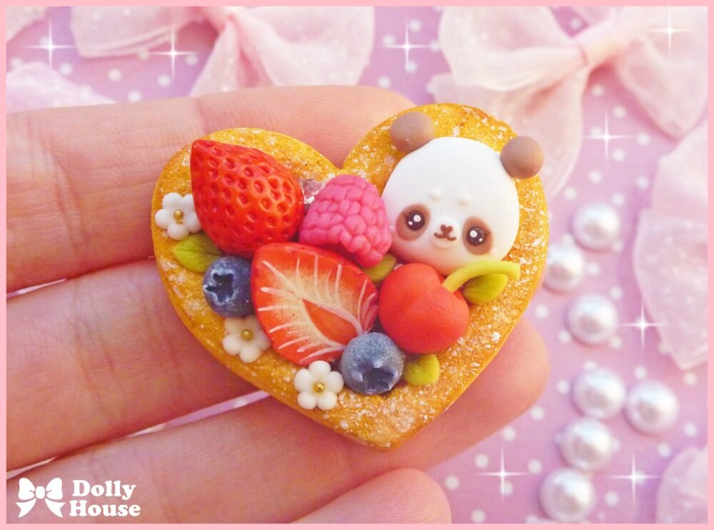 Kawaii Berry Pastry Brooch by Dolly House I