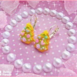 Kawaii Tiny Christmas Tree Cookies Earrings by Dolly House I
