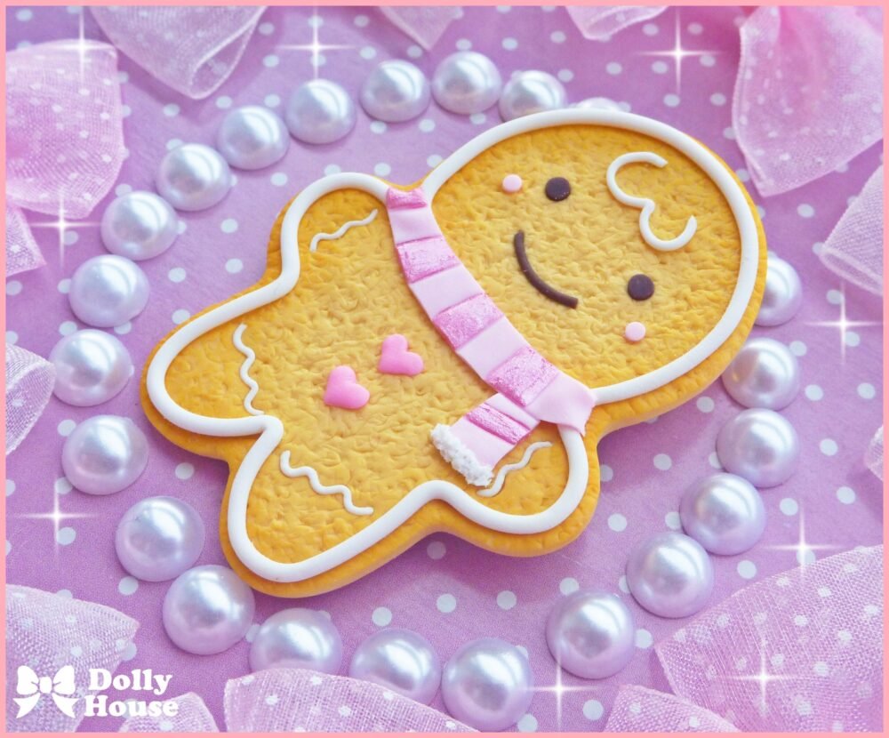 Kawaii Gingerbread Man Brooch by Dolly House II