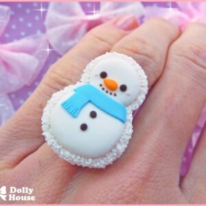 Kawaii Snowman Macaron Ring by Dolly House