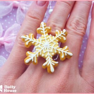 Kawaii Cookie Snowflake Ring by Dolly House