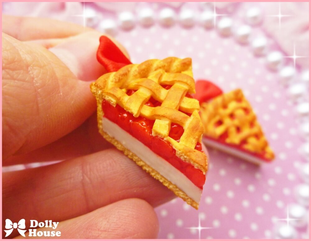 Kawaii Strawberry Pie Earrings by Dolly House