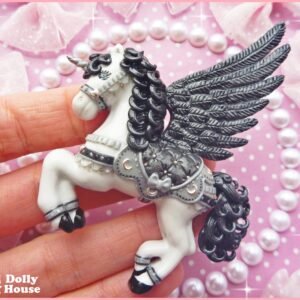 Kawaii Gothic Alicorn Brooch by Dolly House 1