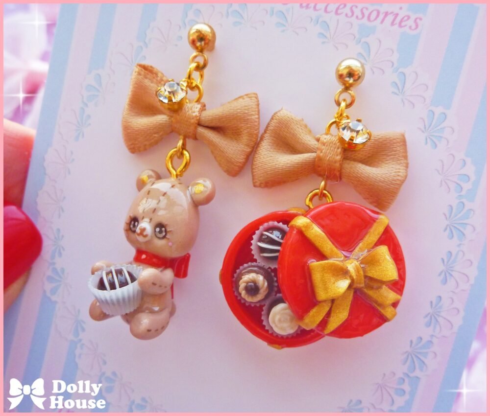 Kawaii  Choco Bear  Earrings by Dolly House