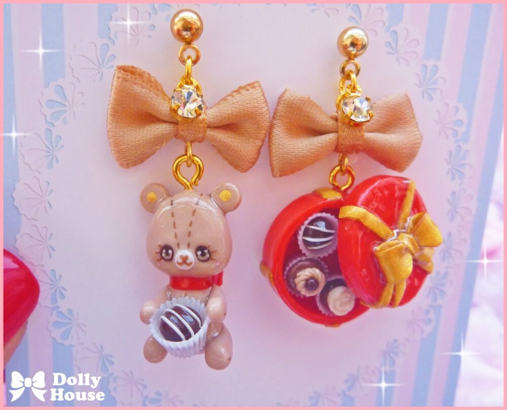 Kawaii  Choco Bear  Earrings by Dolly House