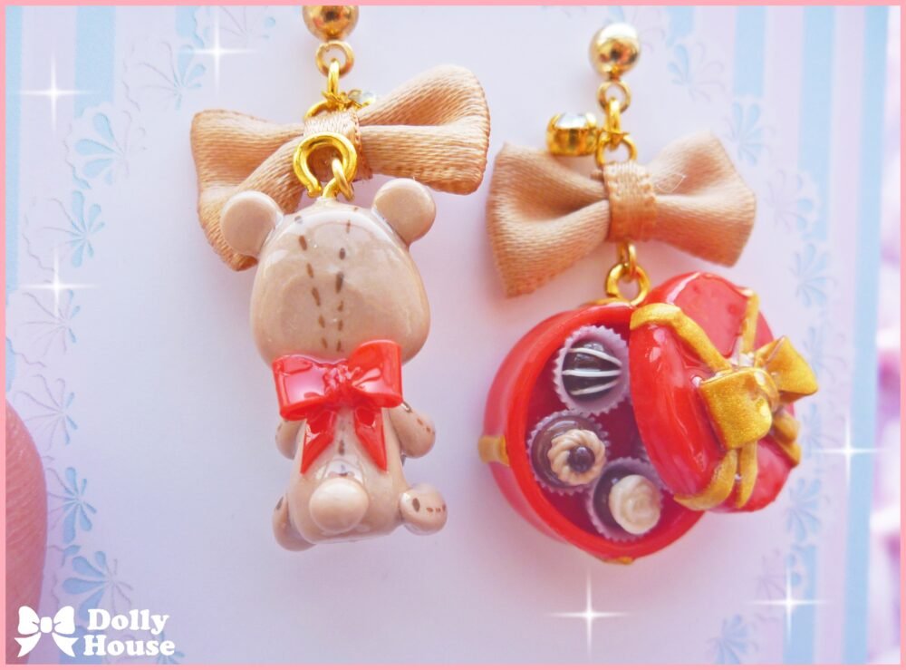Kawaii  Choco Bear  Earrings by Dolly House