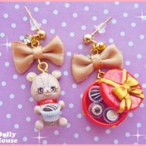 Kawaii Choco Bear Earrings by Dolly House