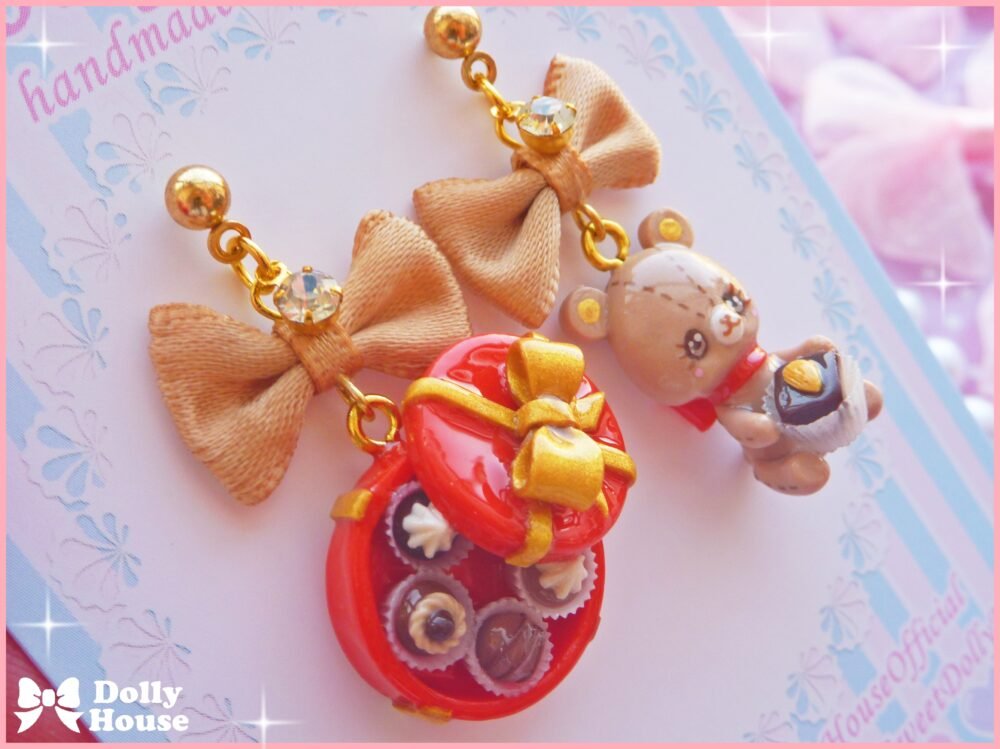 Kawaii  Choco Bear  Earrings by Dolly House I