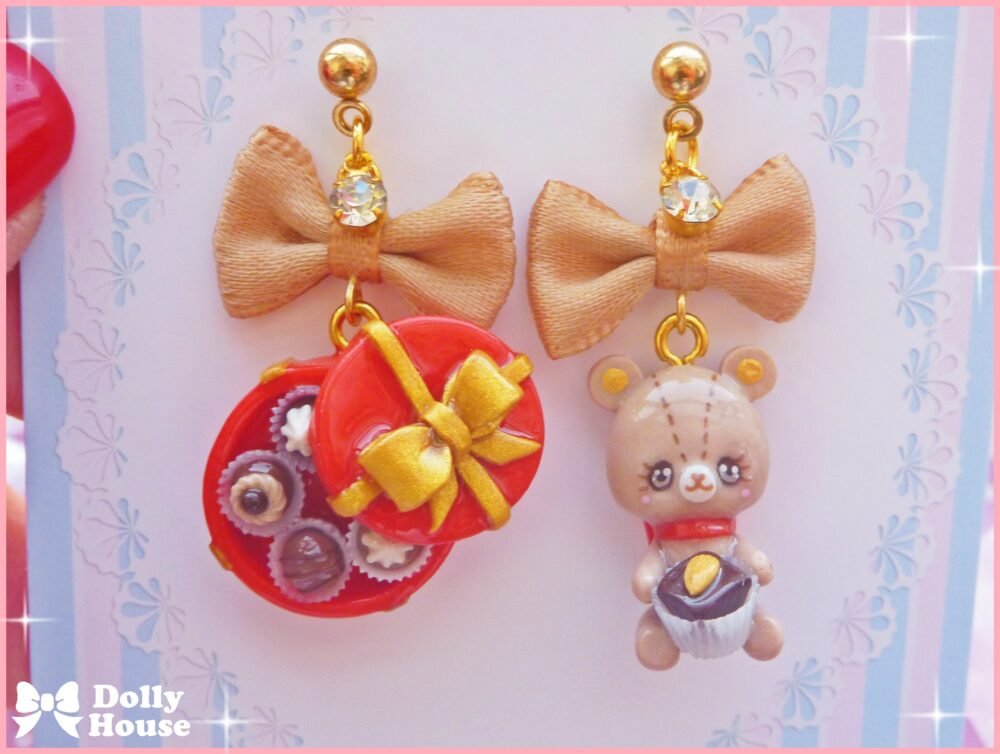 Kawaii  Choco Bear  Earrings by Dolly House I