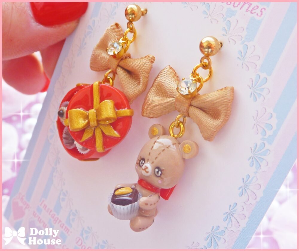Kawaii  Choco Bear  Earrings by Dolly House I