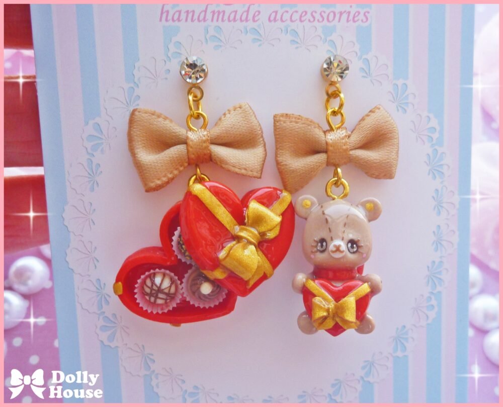 Kawaii Choco Bear Earrings by Dolly House II