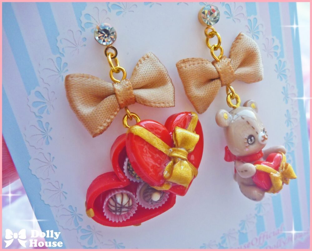 Kawaii Choco Bear Earrings by Dolly House II