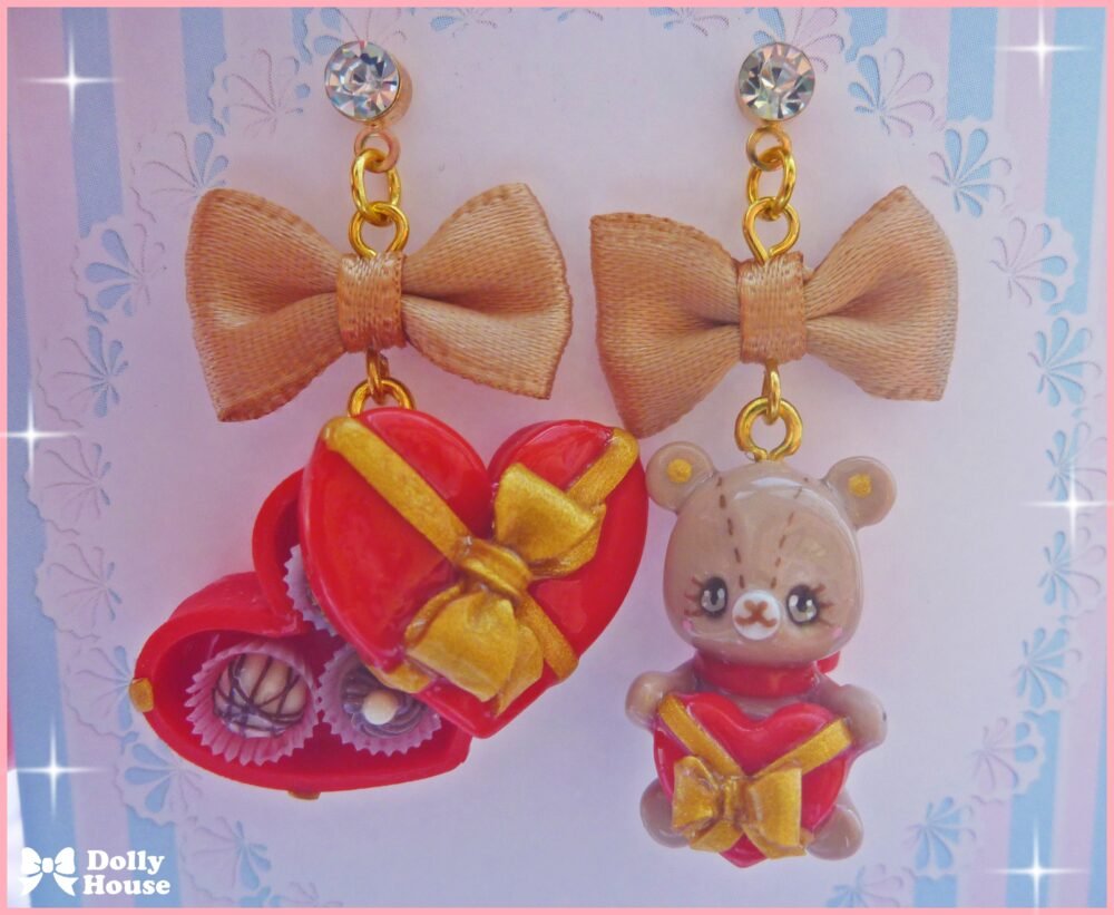 Kawaii Choco Bear Earrings by Dolly House II