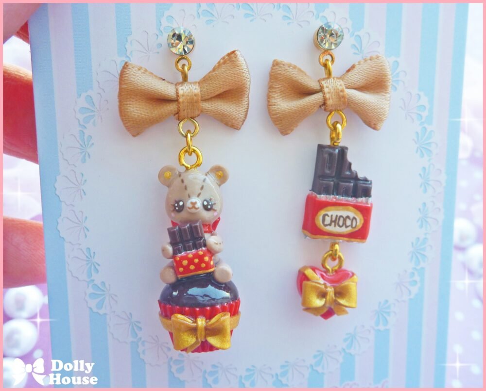 Kawaii  Choco Bear  Earrings by Dolly House IV