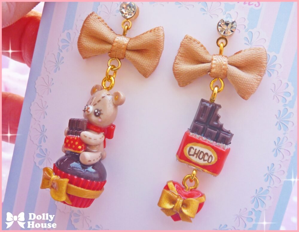 Kawaii  Choco Bear  Earrings by Dolly House IV