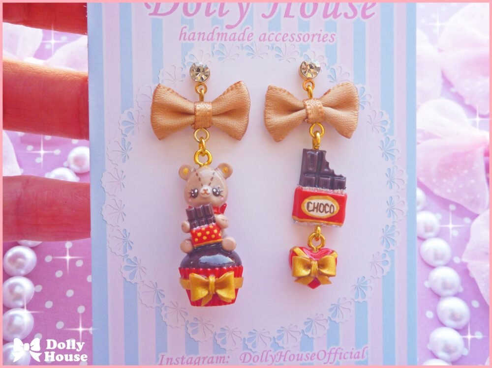 Kawaii  Choco Bear  Earrings by Dolly House IV