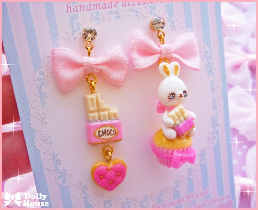 Kawaii  Choco Bunny  Earrings by Dolly House