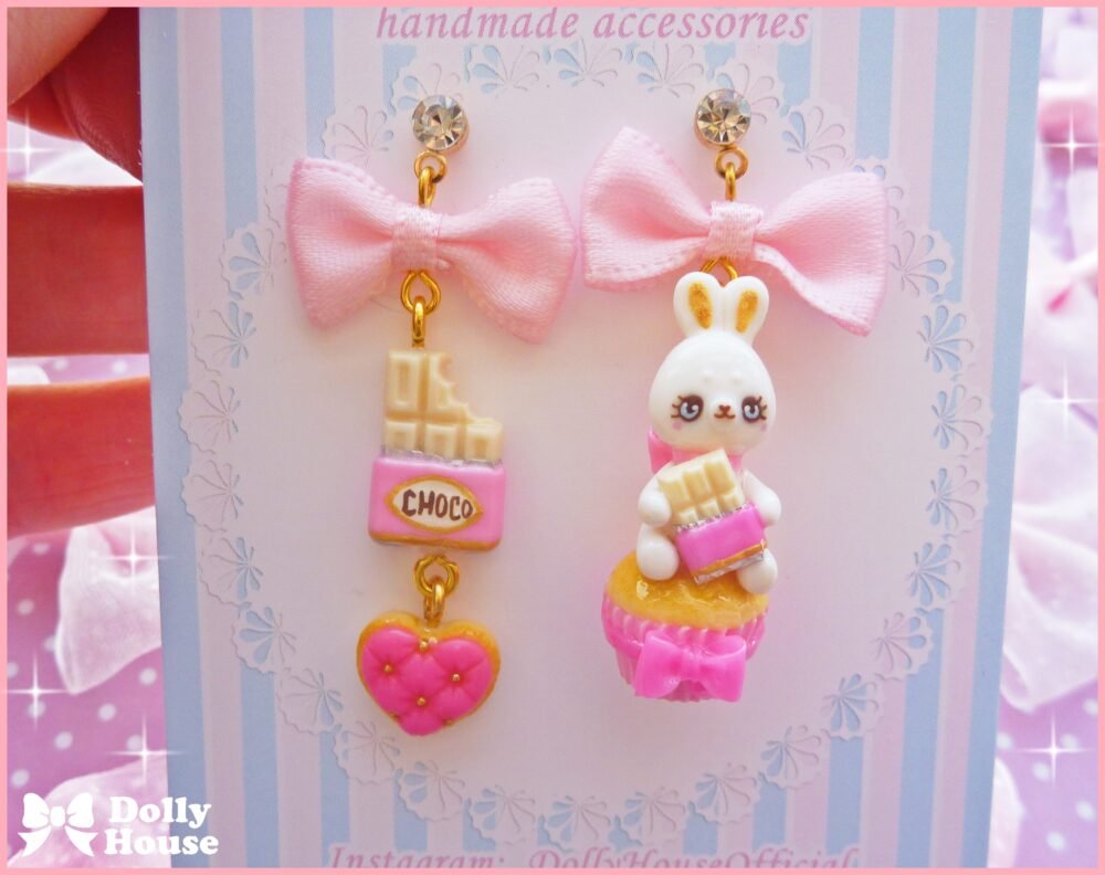 Kawaii  Choco Bunny  Earrings by Dolly House