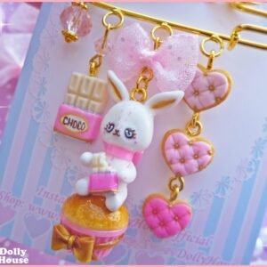 Kawaii Choco Cupcake Bunny Pin Brooch by Dolly House