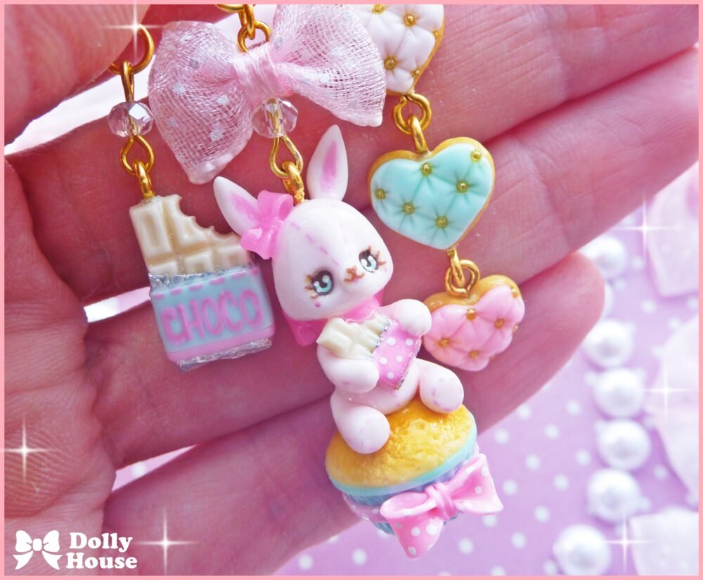 Kawaii Mint Cupcake Bunny Pin Brooch by Dolly House