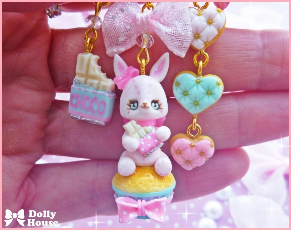 Kawaii Mint Cupcake Bunny Pin Brooch by Dolly House
