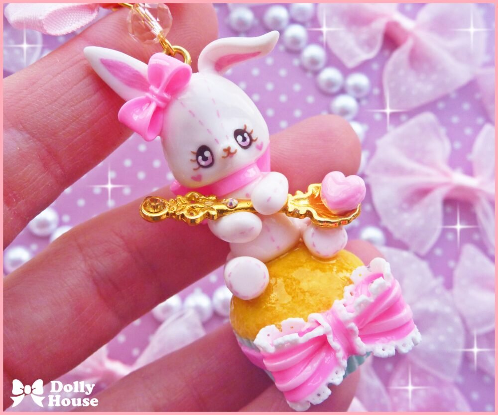 Kawaii Cupcake Bunny Necklace by Dolly House