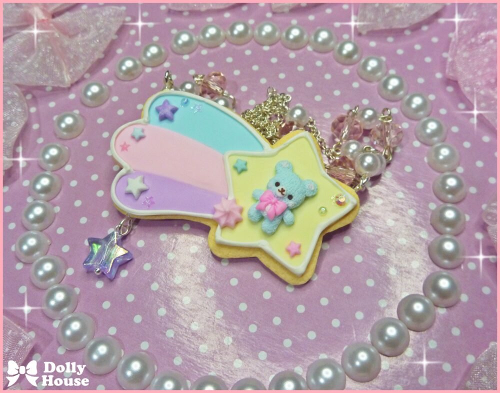 Kawaii Shooting Star Cookie Necklace by Dolly House