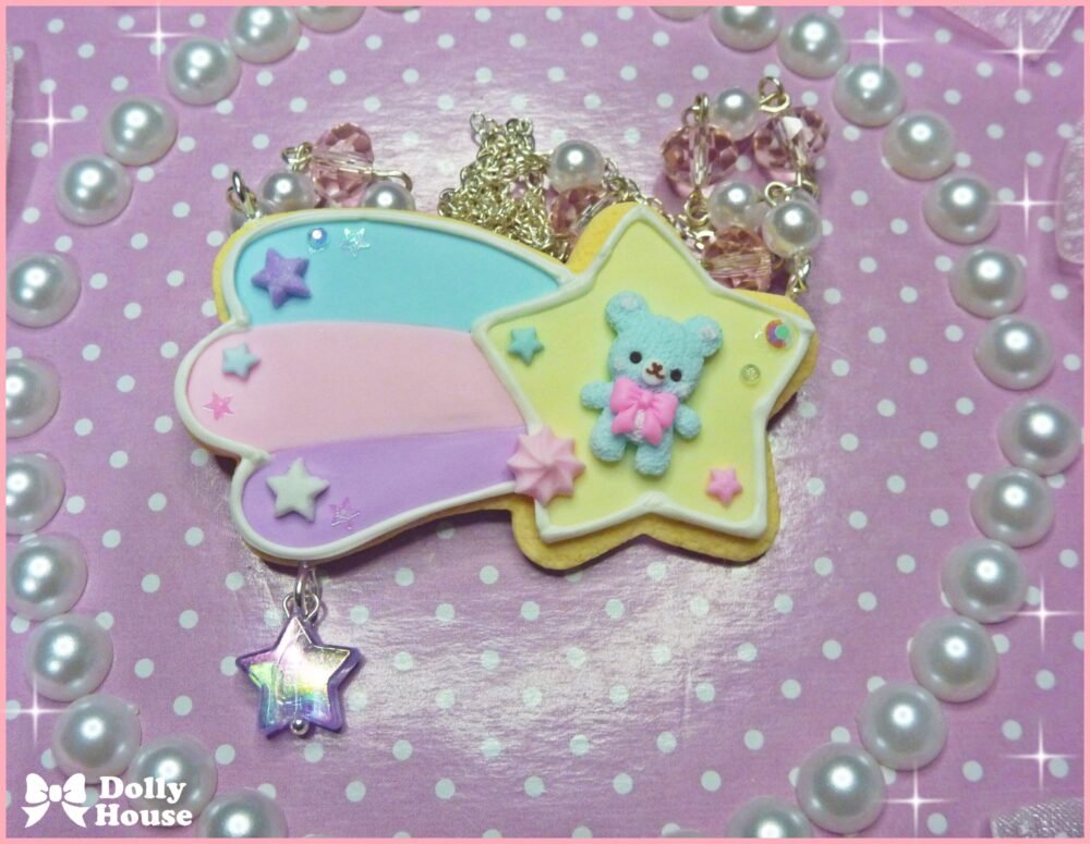 Kawaii Shooting Star Cookie Necklace by Dolly House